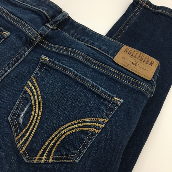 Hollister Dark Wash Fade Distressed Skinny Jeans - Picture 4 of 7